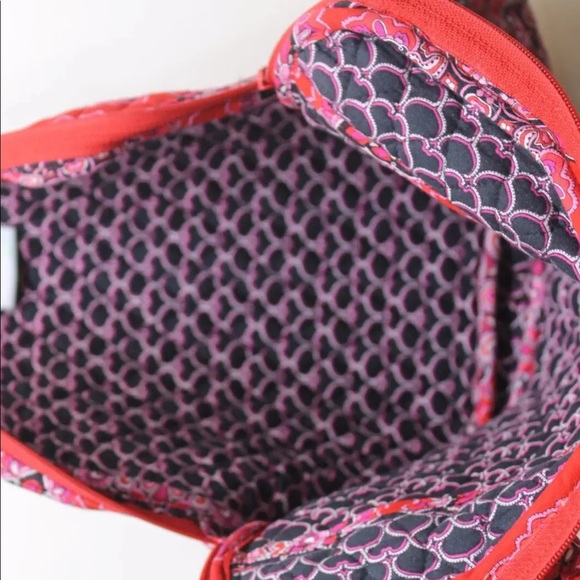 Vera Bradley Quilted Red Paisley Laptop Bag Front Zipper Pocket Sz 16 - Picture 2 of 9